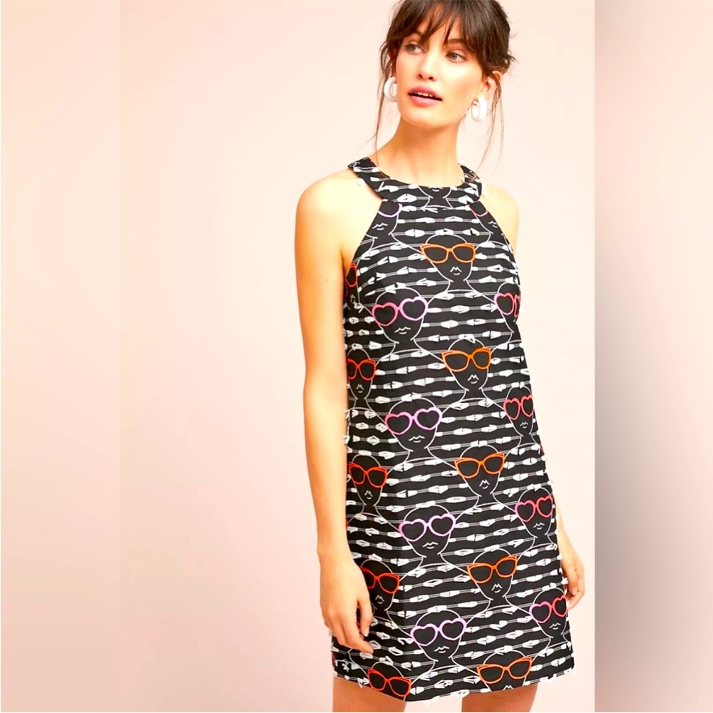 Hutch Black Dress with Colorful Sunglasses Print
